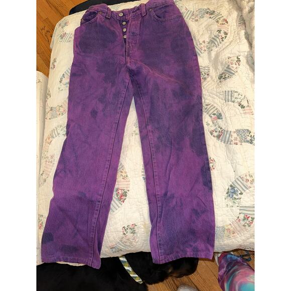 VINTAGE PURPLE LEVI'S 5O1 JEANS BOHO CLASSIC - Picture 3 of 9